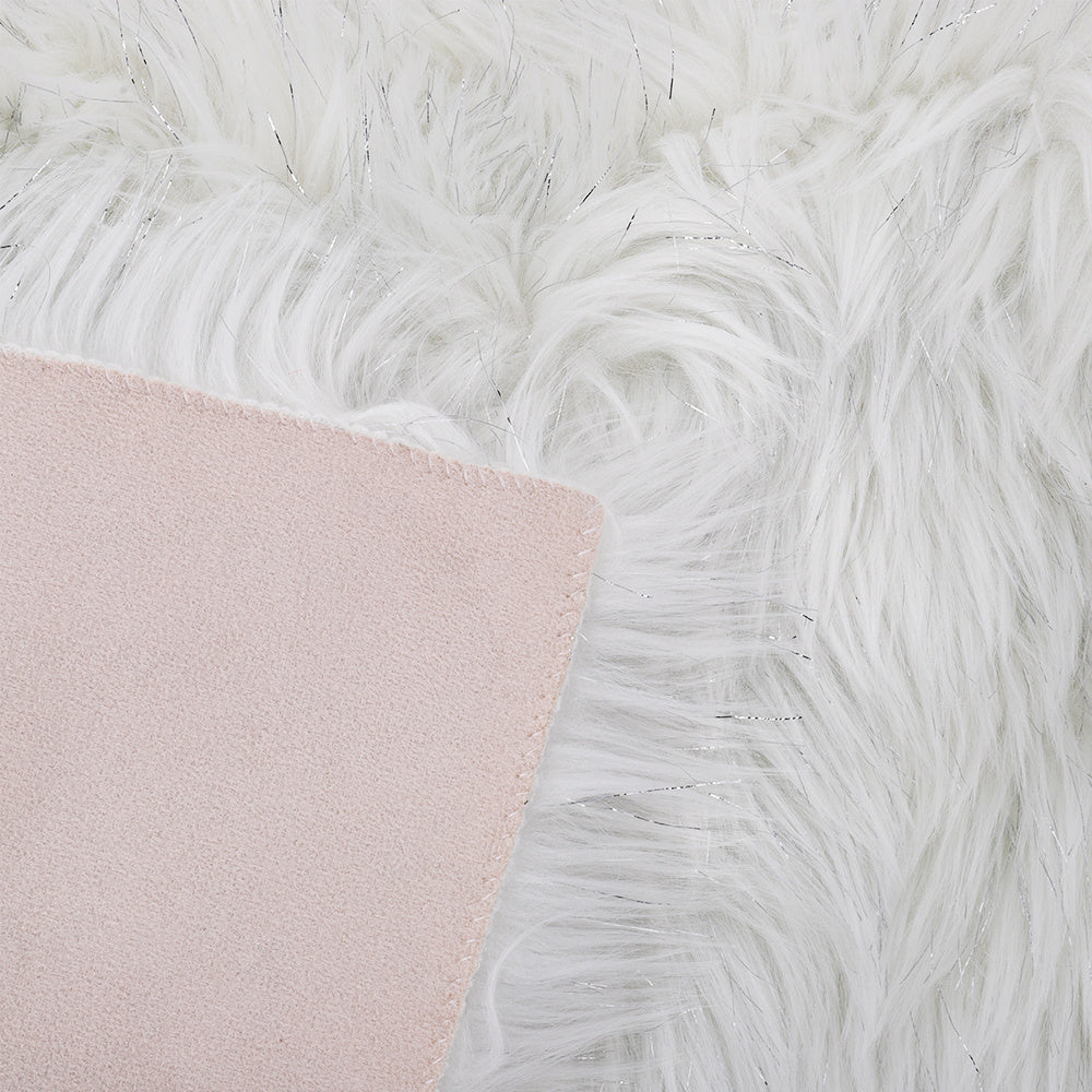Sparkle Fluffy Faux Fur Non Slip Area Rug Shaggy Glitter Floor Carpet Mat