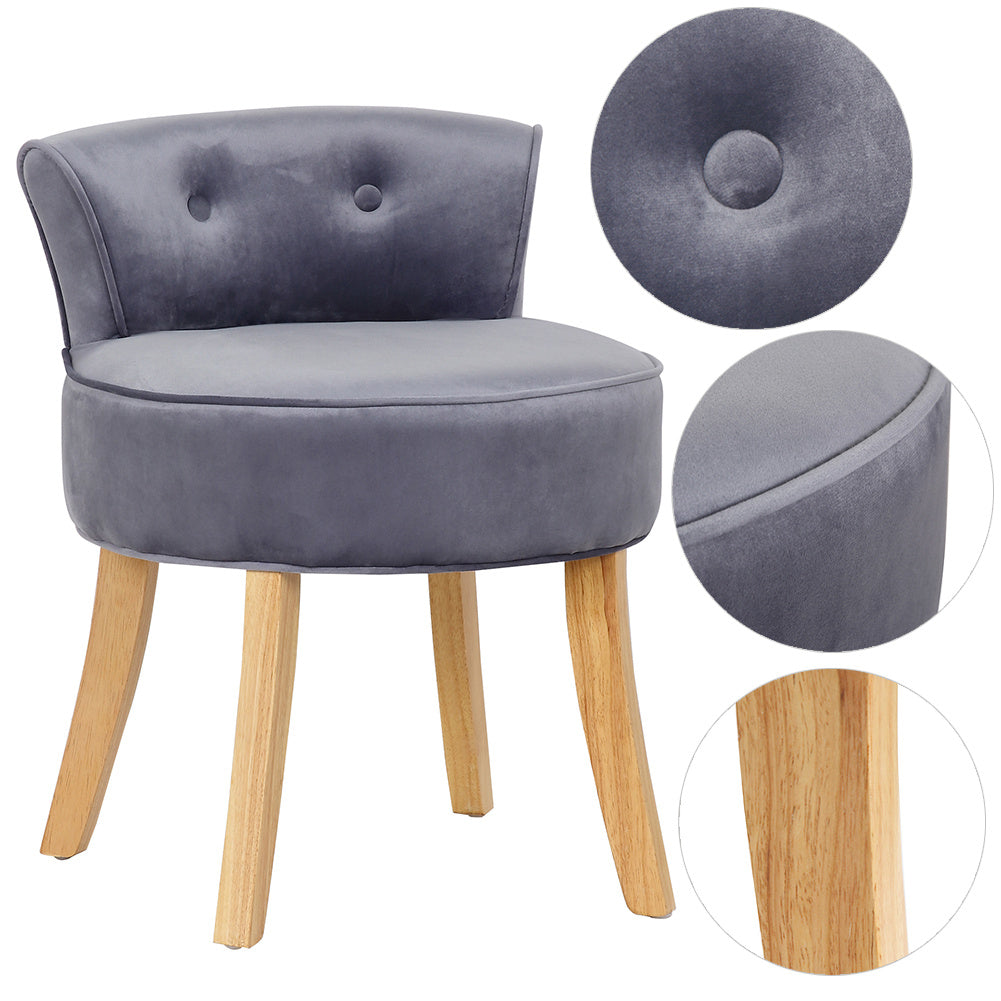 Velvet Upholstered Makeup Dressing Table Stool Vanity Dining Chairs