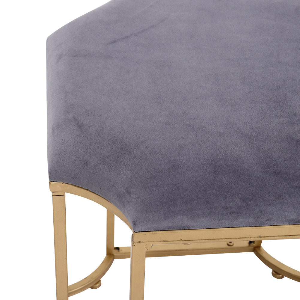 Velvet Uphostered Dressing Table Stool Minimalist Makeup Vanity Chair Geometric Legs