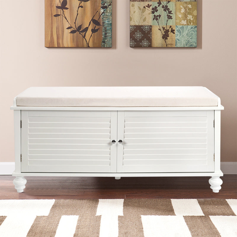 Wooden Hallway Shoe Storage Bench Organiser 2 Door Cabinet Stand Seating w/ Cushion