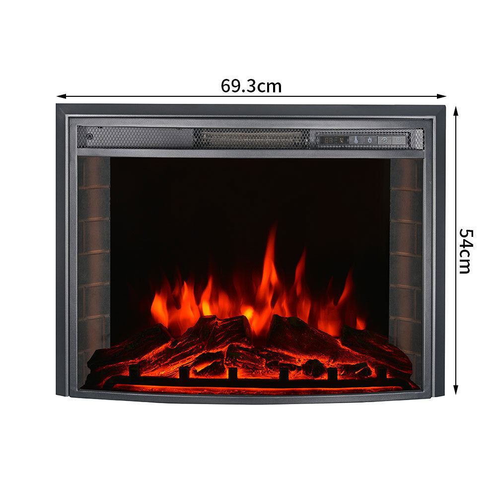 26 Inch Insert LED Arc Electric Fireplace 900W/1800W 3 Colour + Remote