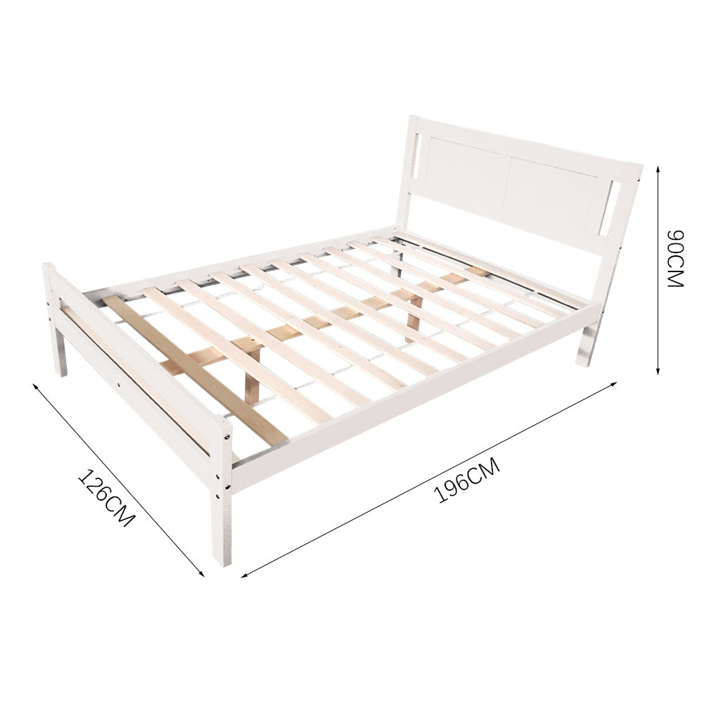 4ft Single Size Solid Pine Wooden Bed Frame White Bedstead Bedroom