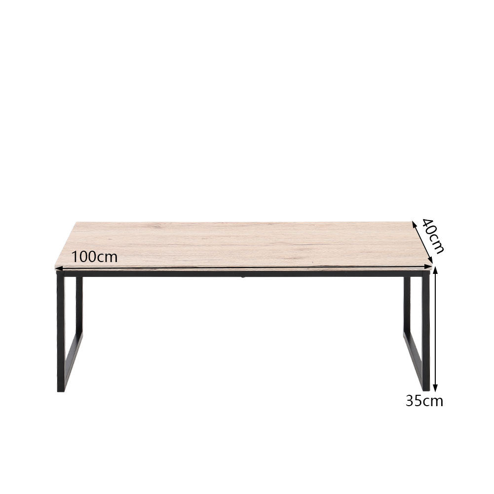 2pcs Modern Wood Rectangle Coffee Table Living Room Desk Set