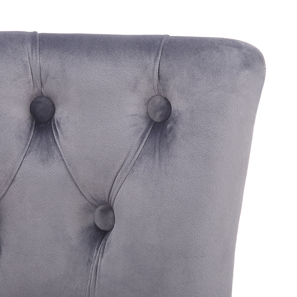 Velvet/Linen Button Dining Dressing Table Stool Wooden Makeup Chair