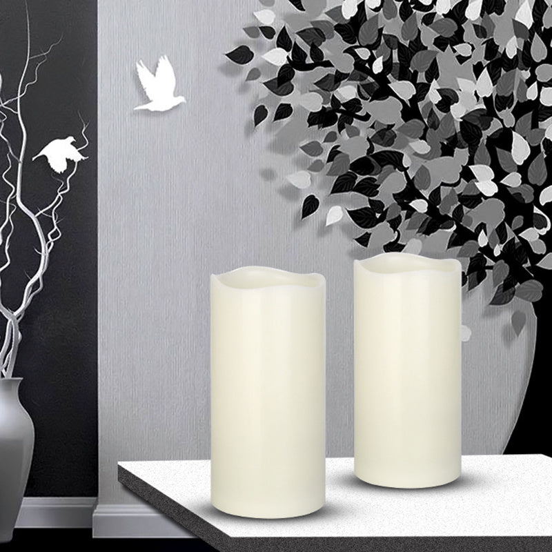 LED Flameless Pillar Candle Light Night Light Snowflake Projection 4 Timing Mode
