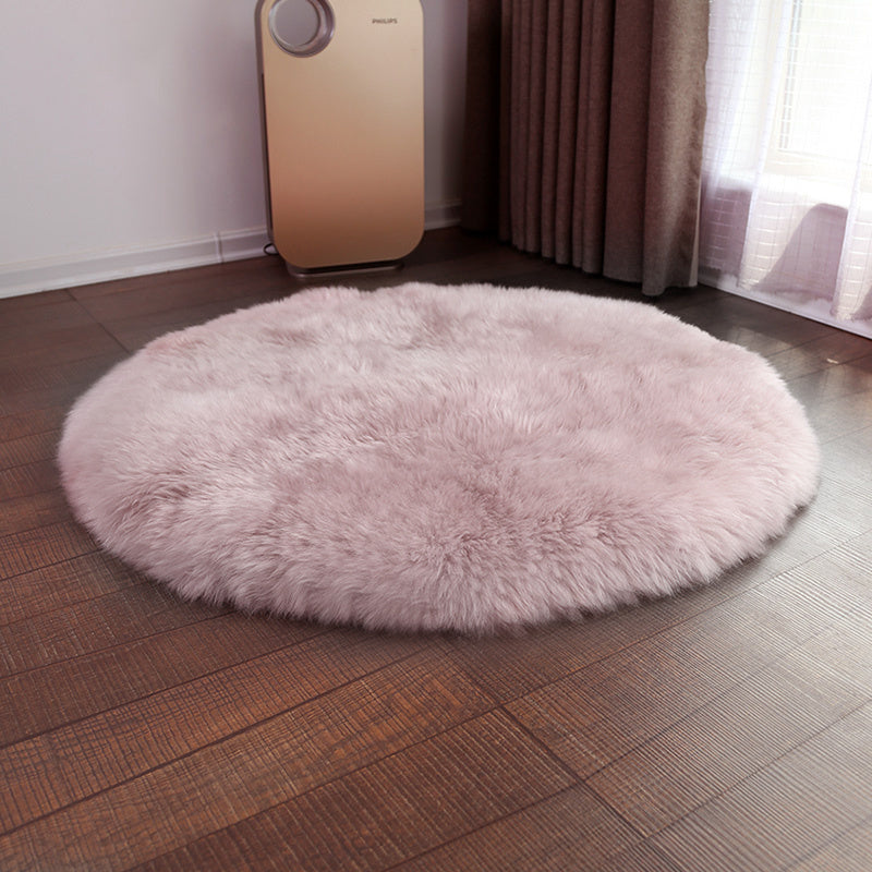 Plain Fluffy Chair Sofa Cover Mat Floor Carpet Shaggy Faux Wool Sheepskin Rug Soft