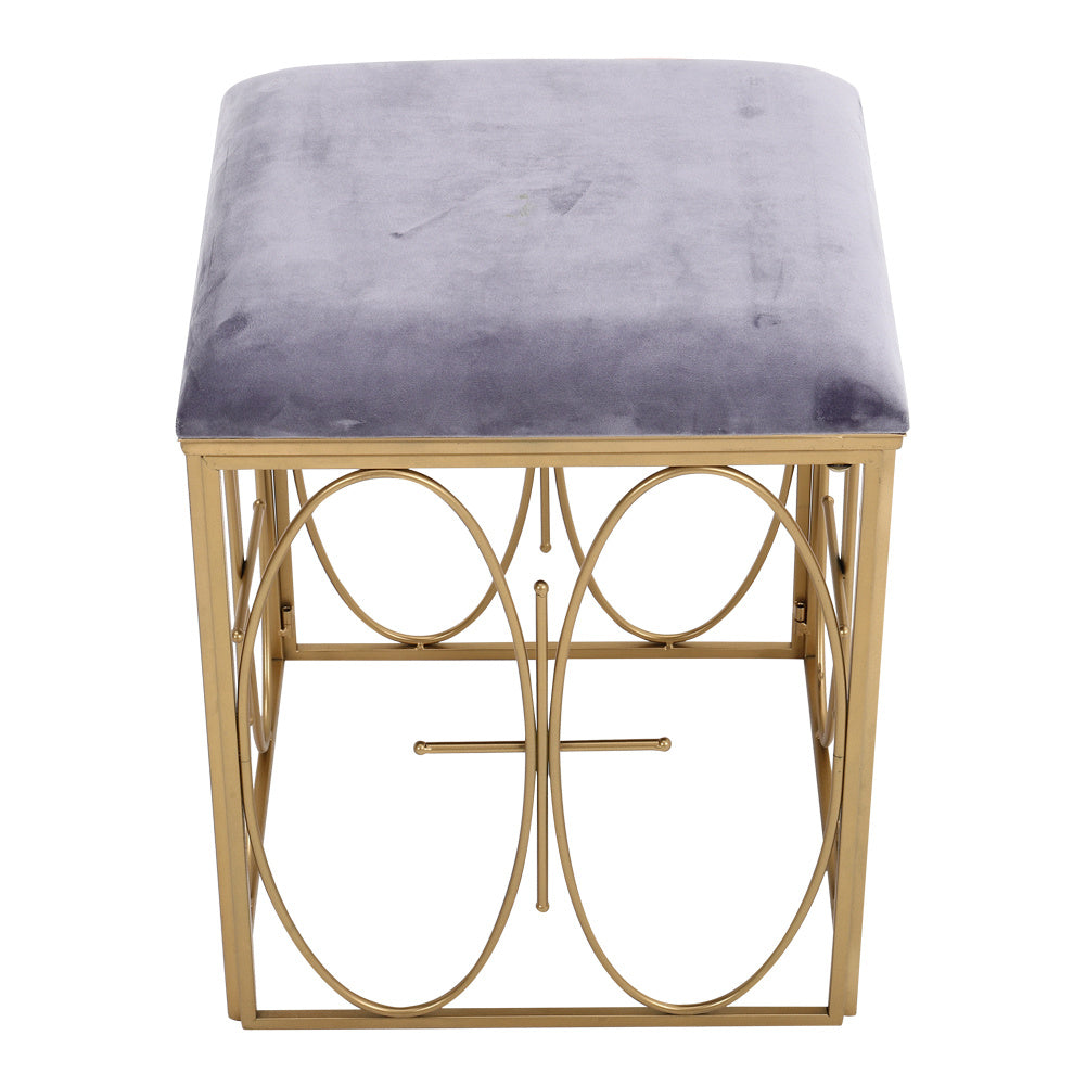 Square Velvet Dressing Table Stool Pouffe Vanity Makeup Chair Footstool Bedroom