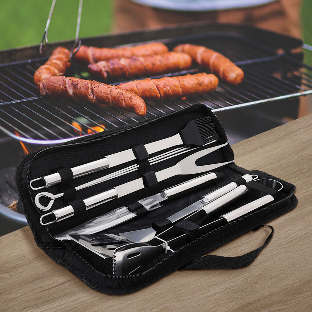 9pcs Stainless Steel Barbecue Grill Tools Set Cooking Utensils