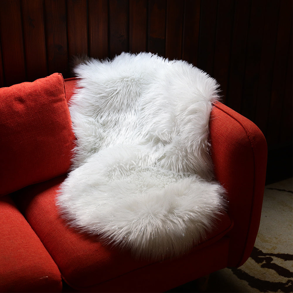Flurry Shaggy Floor Rug Plain Soft Sparkle Area Mat Glitter Carpet