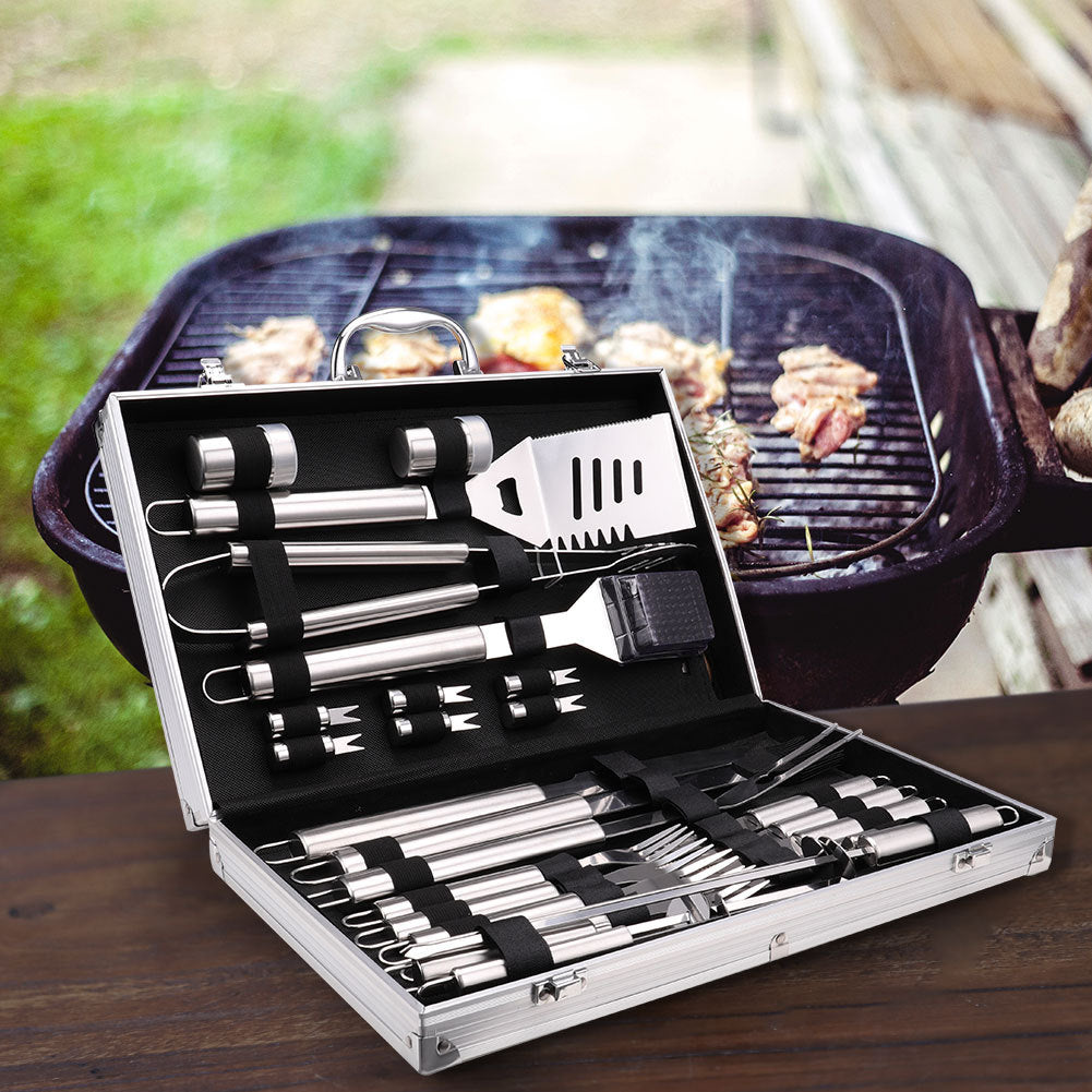 26pcs BBQ Essential Grill Tools Steel Barbecue Utensils