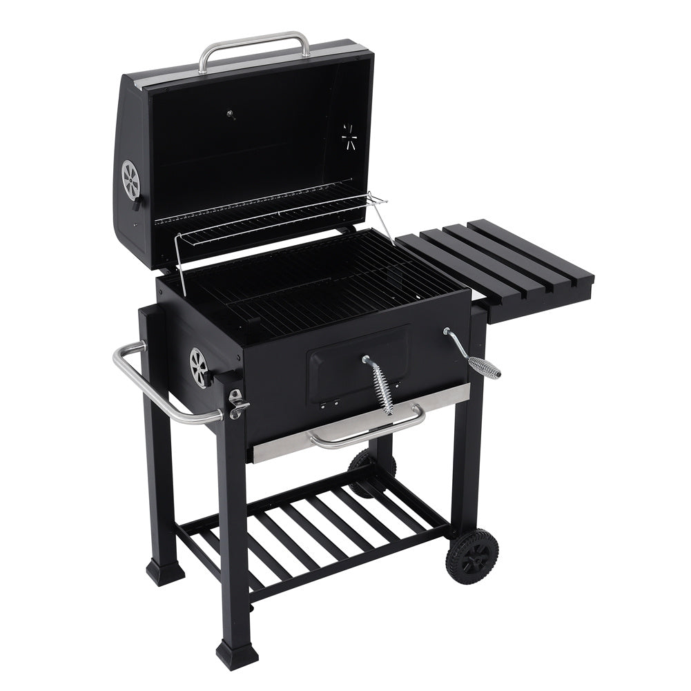 Portable Charcoal BBQ Grill Cart Patio Party Barbecue Trolley