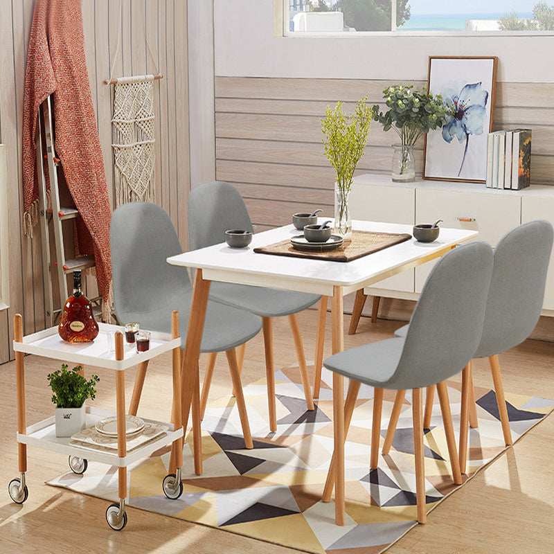 4pcs Scandinavian Modern Dining Table and 4 Chairs Home Kitchen Furniture