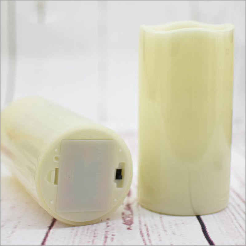 LED Flameless Pillar Candle Light Night Light Snowflake Projection 4 Timing Mode