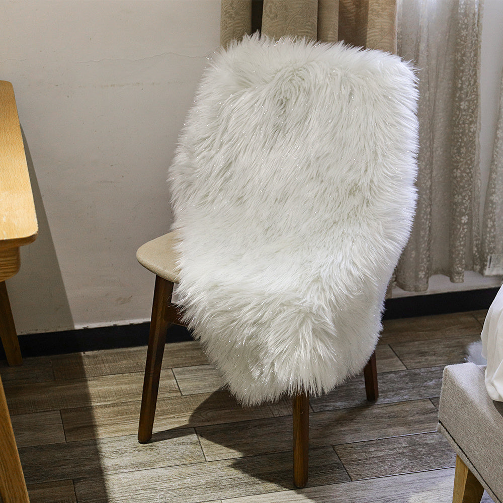 Sparkle Fluffy Faux Fur Non Slip Area Rug Shaggy Glitter Floor Carpet Mat
