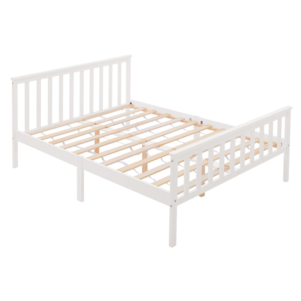 4ft6 Solid Pine Wood Double Size Bed Frame for Kids Adult Bedroom