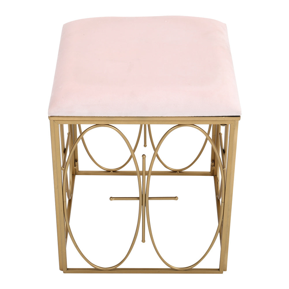 Square Velvet Dressing Table Stool Pouffe Vanity Makeup Chair Footstool Bedroom