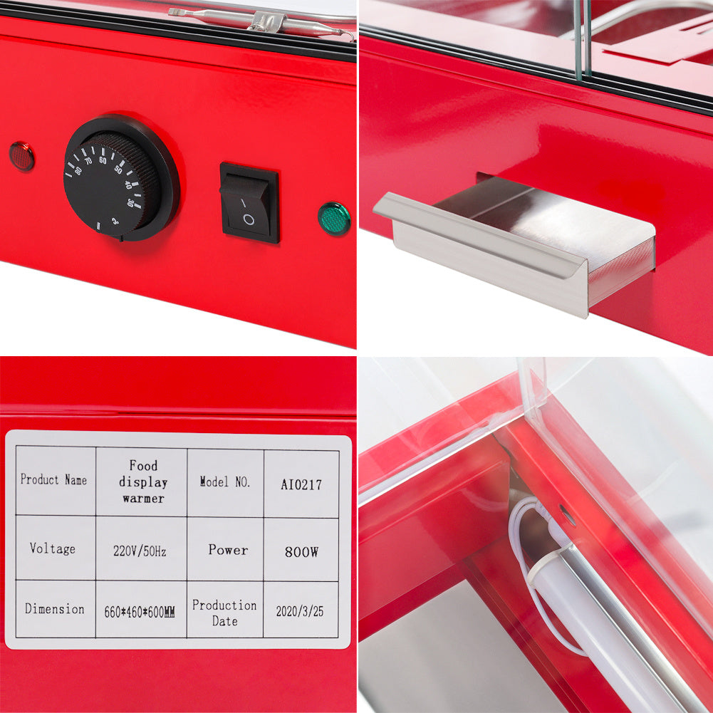 Counter Top Electric Food Warmer 3 Tier Commercial Food Warming Display Cabinet