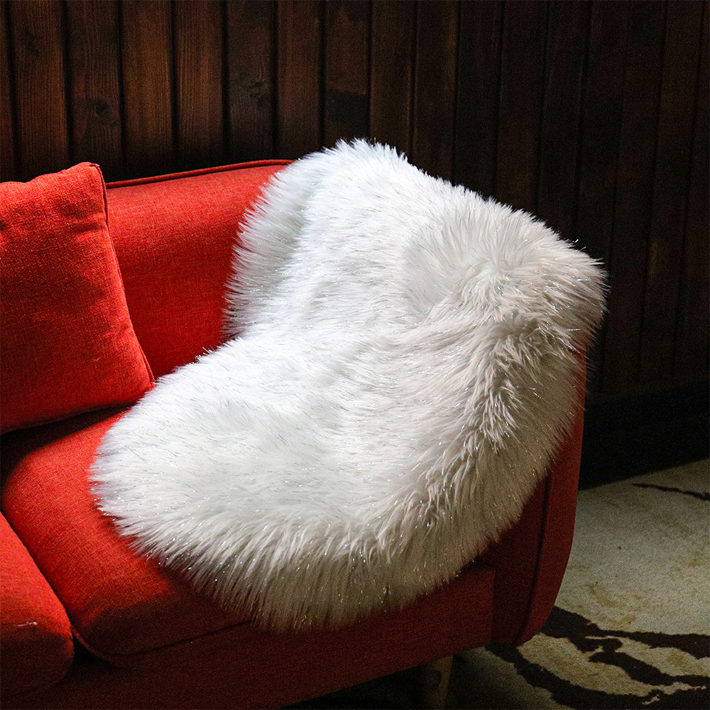 Fluffy Shaggy Area Rug Faux Fur Floor Carpet Non Slip Glitter Mat