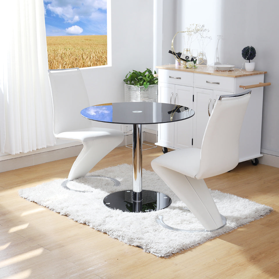 Round Tempered Glass Accent Side End Table Coffee Sofa Table