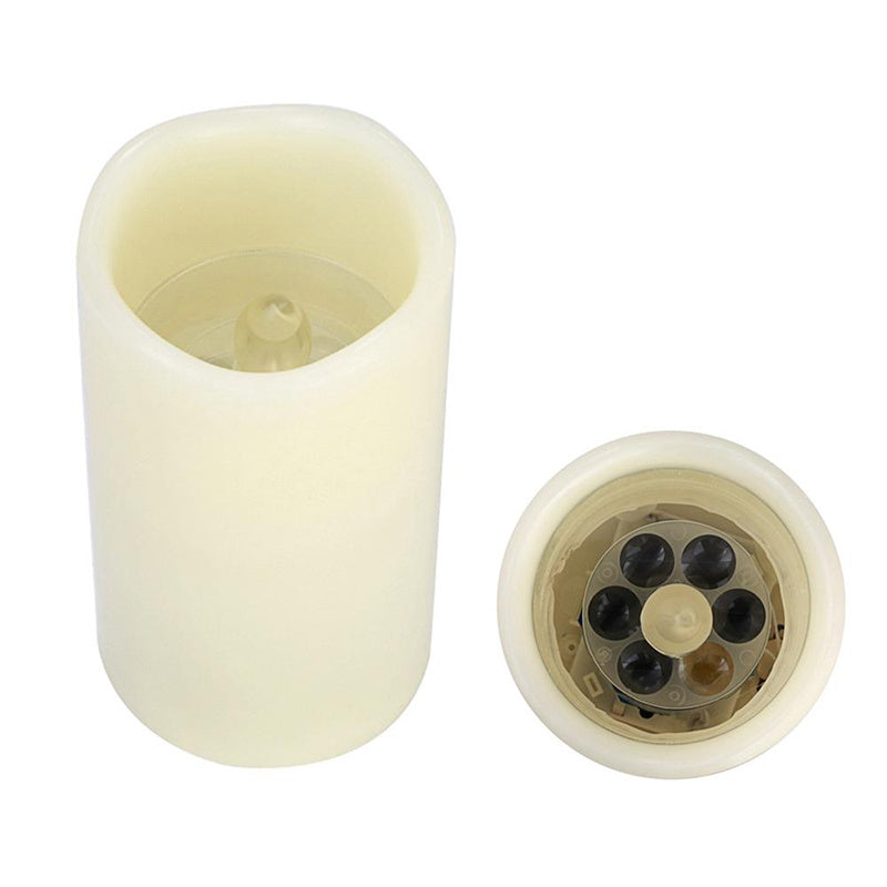 LED Flameless Pillar Candle Light Night Light Snowflake Projection 4 Timing Mode