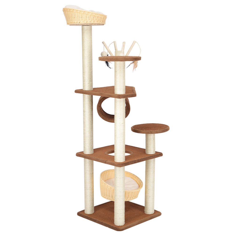 158cm Pet Kitten Cat Tree Climbing Activity Centre Sisal Scratching Post