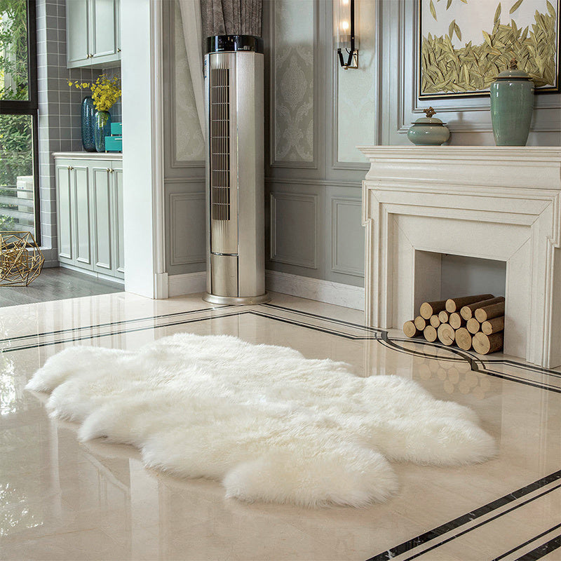 Plain Soft Fluffy Flooring Carpet Sofa Mat Faux Fur Wool Rug