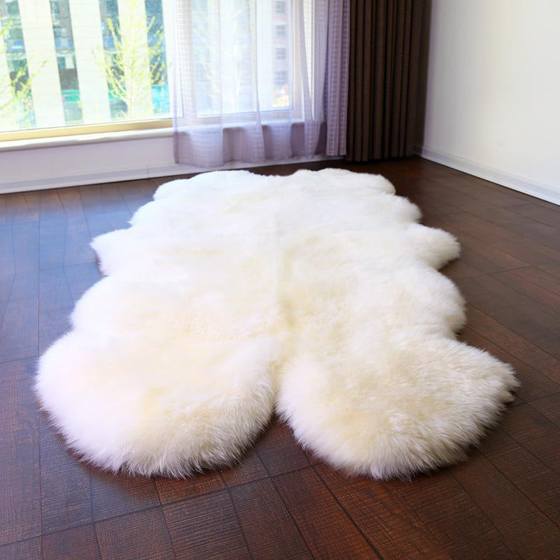 Plain Soft Fluffy Flooring Carpet Sofa Mat Faux Fur Wool Rug