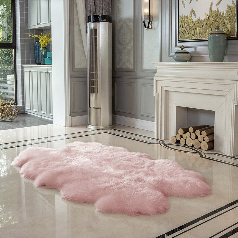 Plain Soft Fluffy Flooring Carpet Sofa Mat Faux Fur Wool Rug