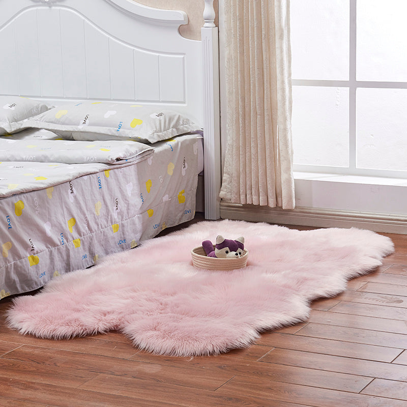Plain Soft Fluffy Flooring Carpet Sofa Mat Faux Fur Wool Rug