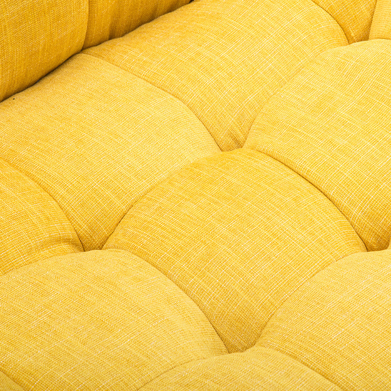 Chenille Super Buttoned Accent Armchair & Footstool