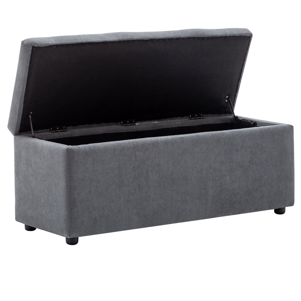 Rectangle Velvet Storage Footstool Bench Entryway Lift Ottoman