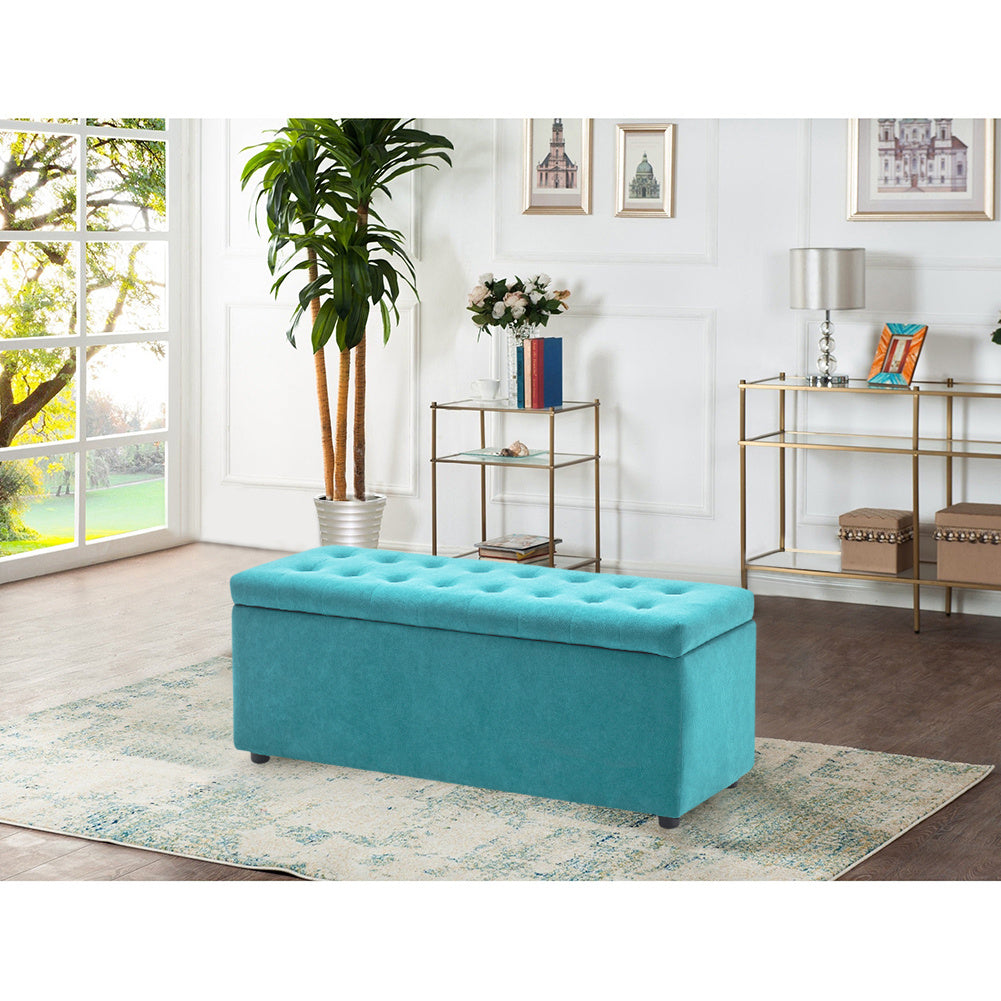 Rectangle Velvet Storage Footstool Bench Entryway Lift Ottoman