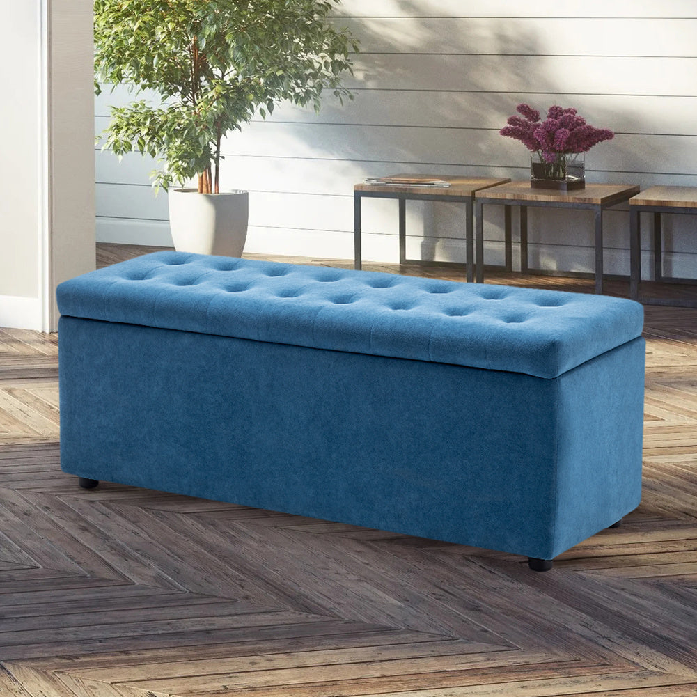 Rectangle Velvet Storage Footstool Bench Entryway Lift Ottoman