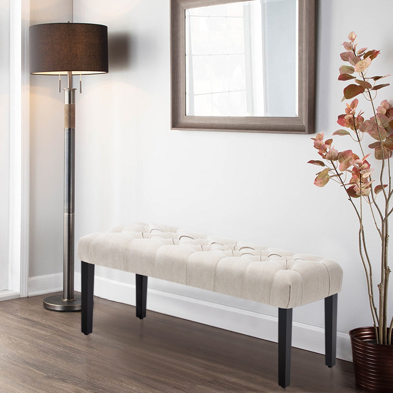 Chesterfield Upholstered Fabric Dining Bench Coffee Table Window Seat Stool