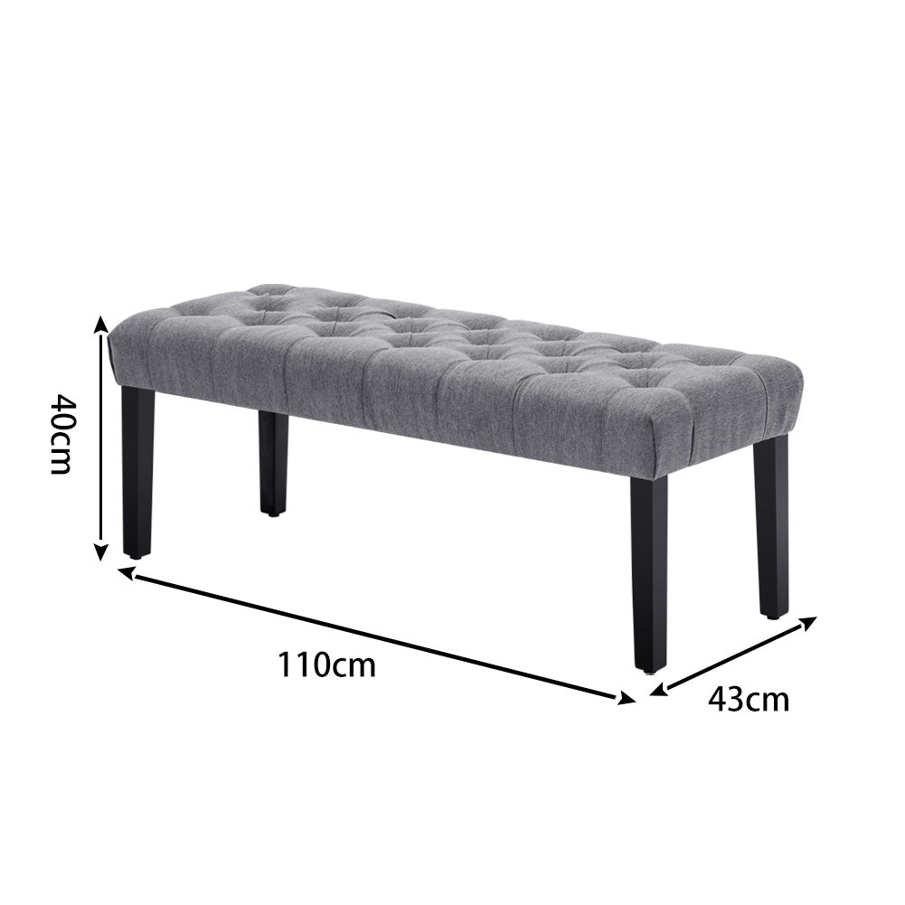 Chesterfield Upholstered Fabric Dining Bench Coffee Table Window Seat Stool