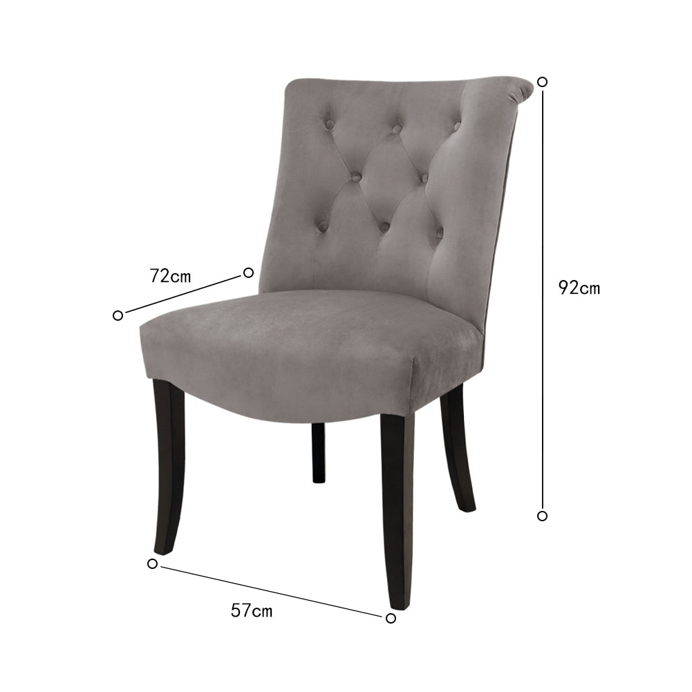 2pc Chesterfield Louis Tufted Upholstered Dining Chairs Kitchen Wingback Chair