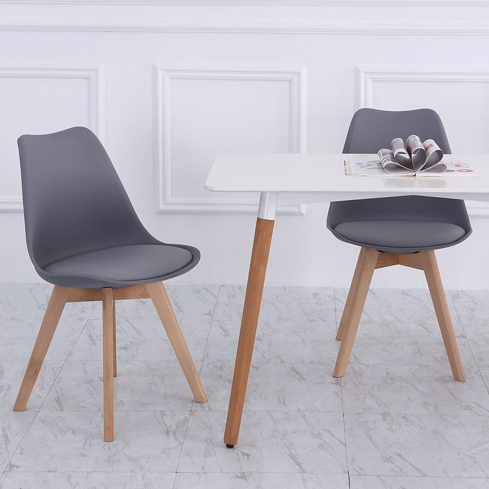 4pcs Modern Dining Chairs Lounge Chairs High Back PU Leather Seat Kitchen Office