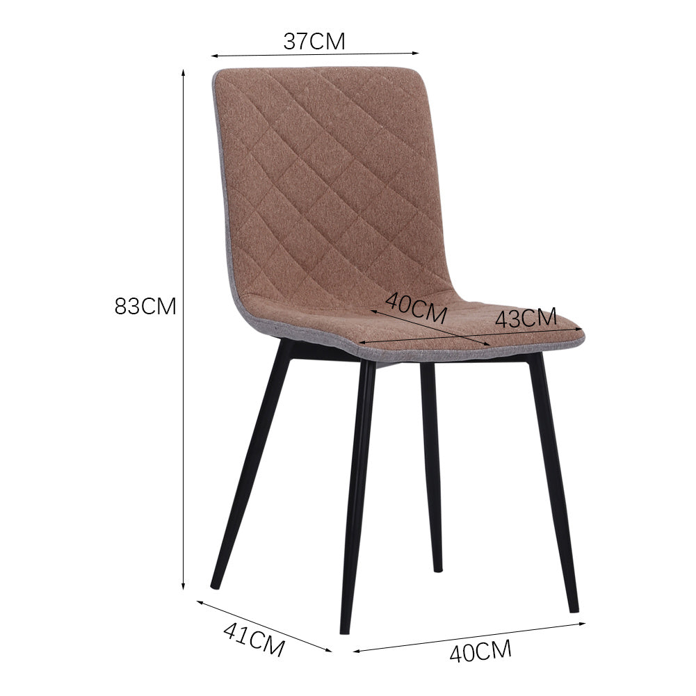 4pcs Fabric/Leather/Velvet Padded Seat Dining Chairs Metal Legs Kitchen Home Office