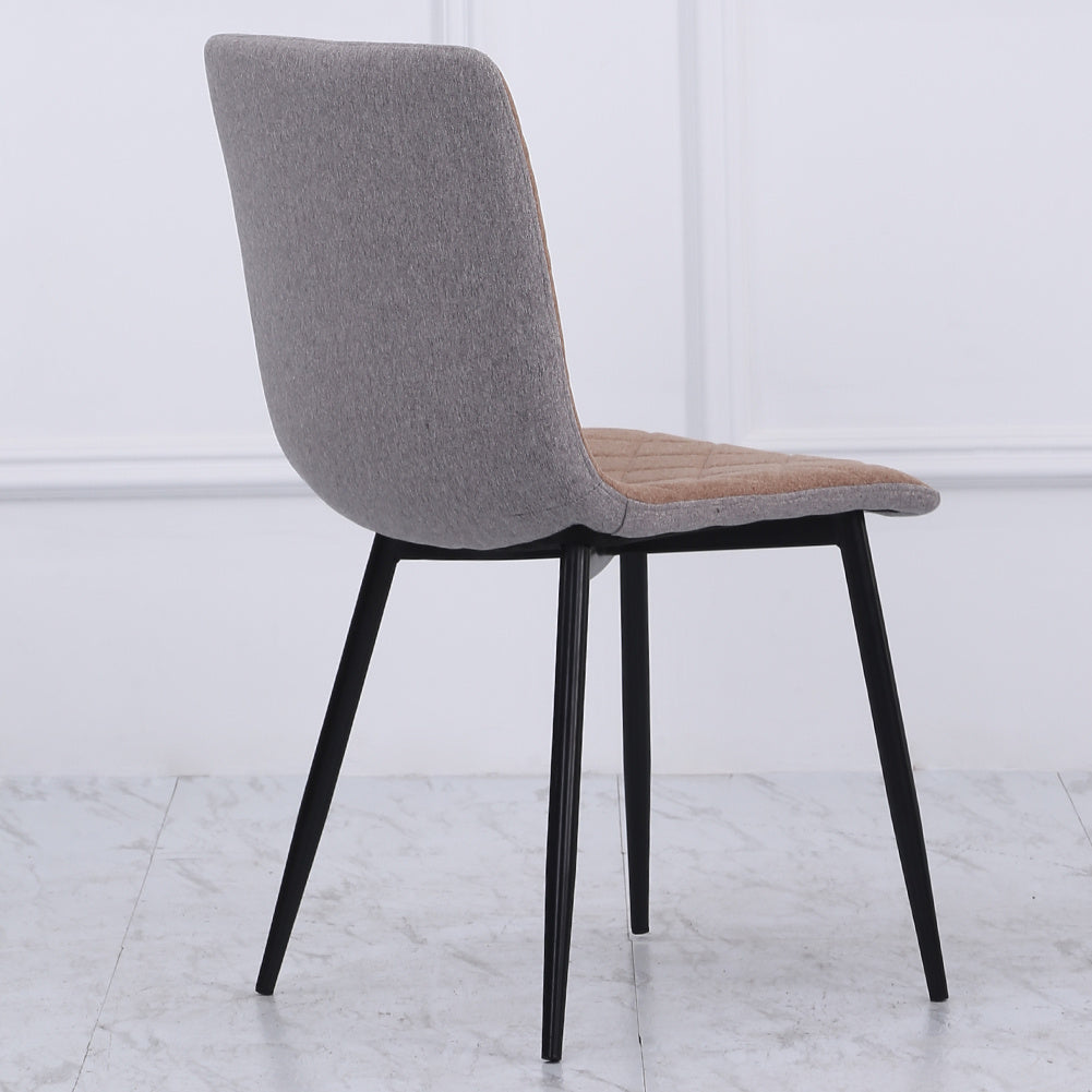 4pcs Fabric/Leather/Velvet Padded Seat Dining Chairs Metal Legs Kitchen Home Office