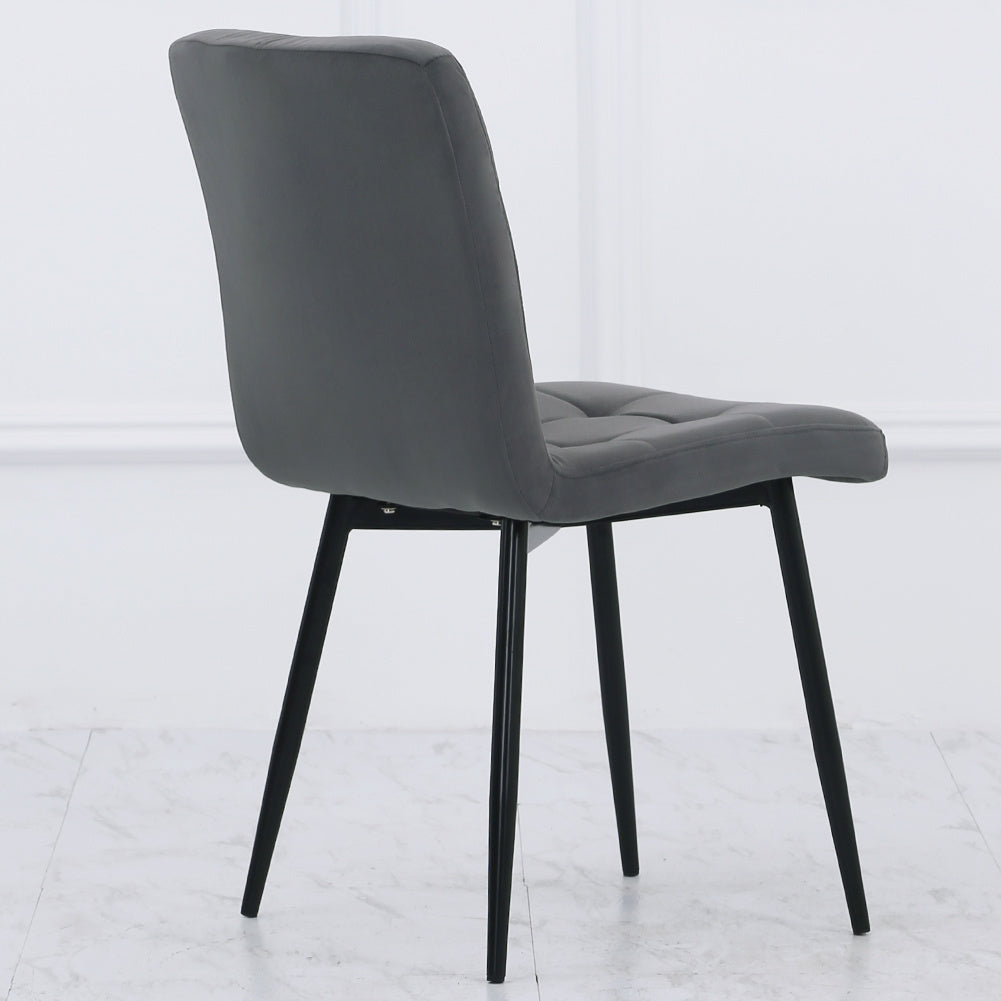 Set of 4 Matte Padded Dining Chair Living Room Kitchen Seat with Metal Legs