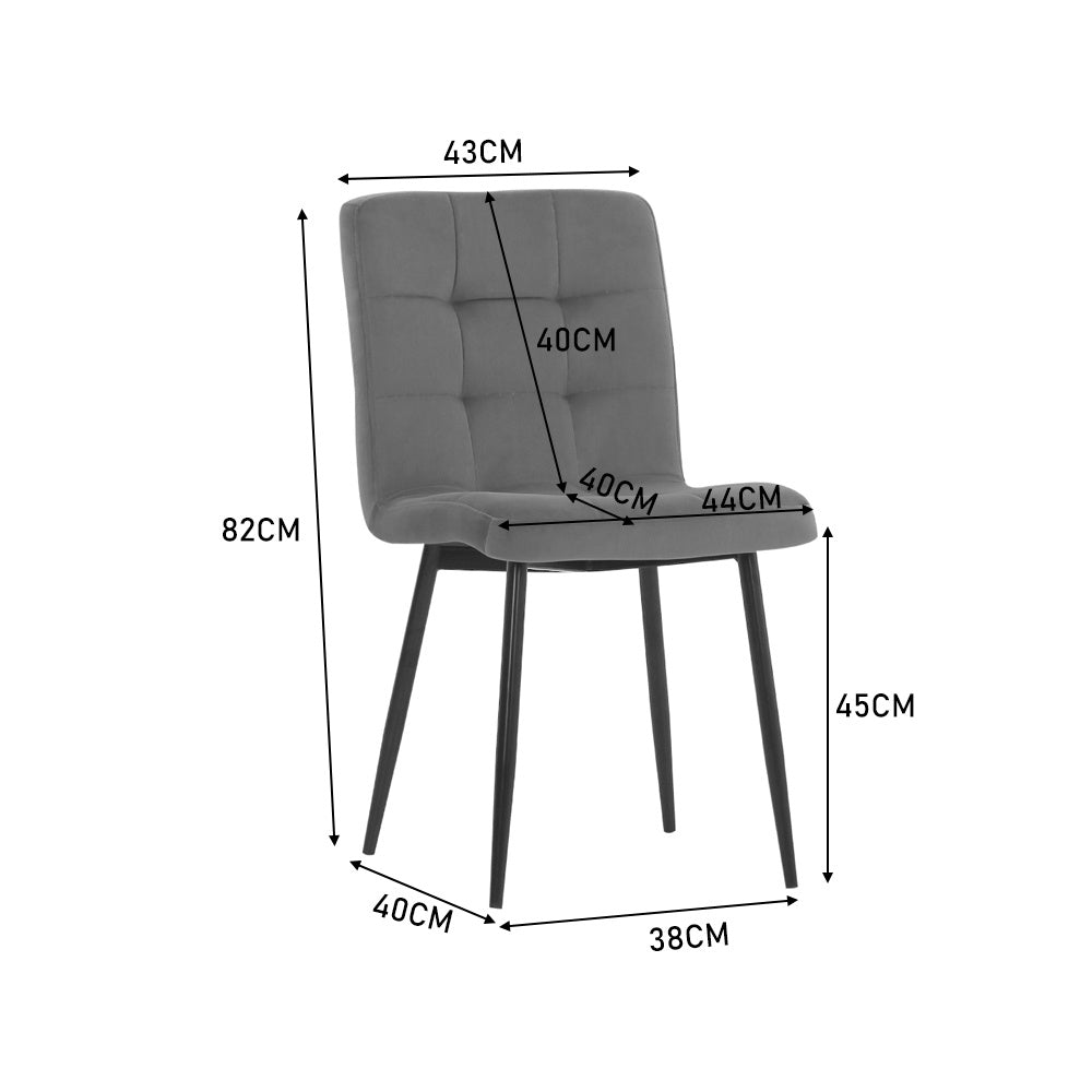 Set of 4 Matte Padded Dining Chair Living Room Kitchen Seat with Metal Legs