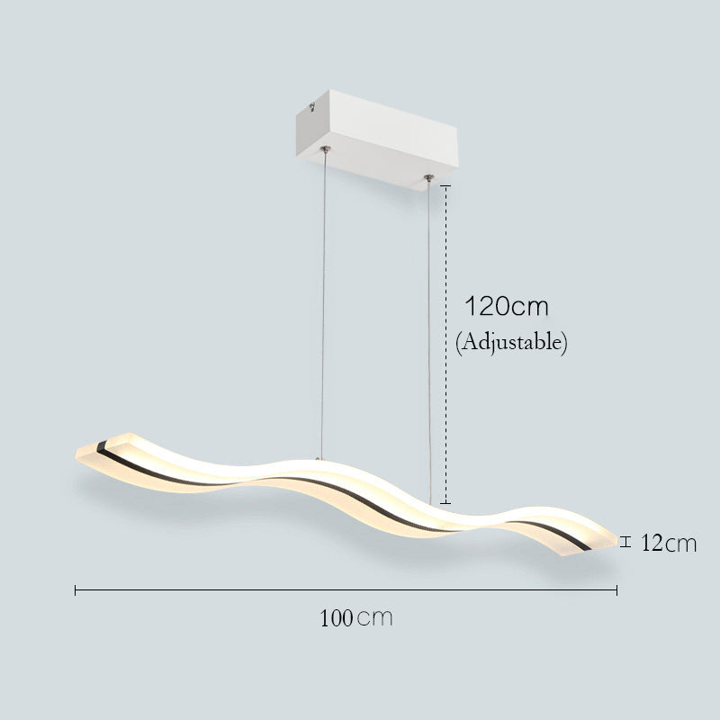 Modern LED Wave Ceiling Light Dimmable/Cool White Light Lamp Living Room Chandelier