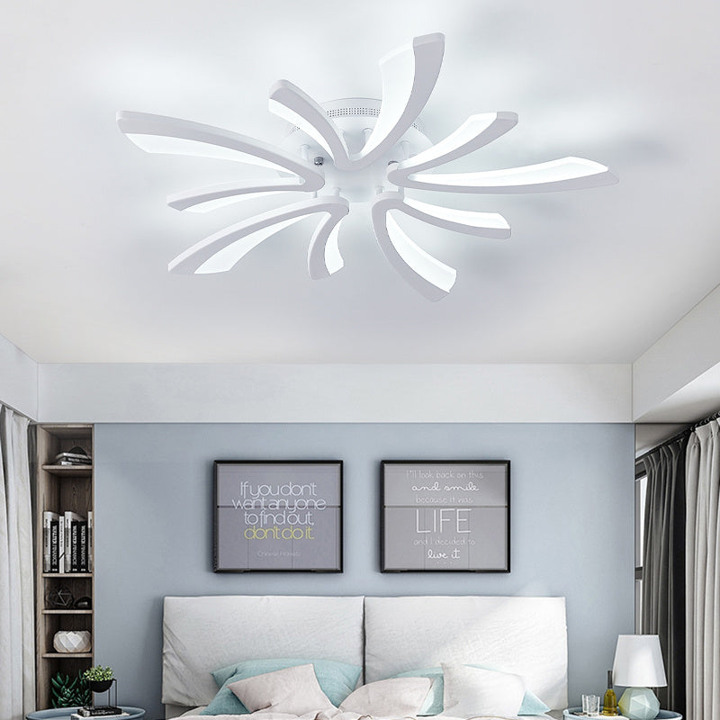 3/5/9/12 Head V Shape Flush Mount Ceiling Cool White Light LED Chandelier
