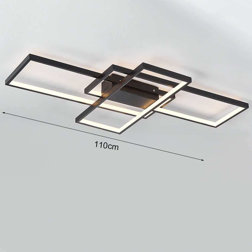 3-Light Rectangle Flush Mount LED Ceiling Light