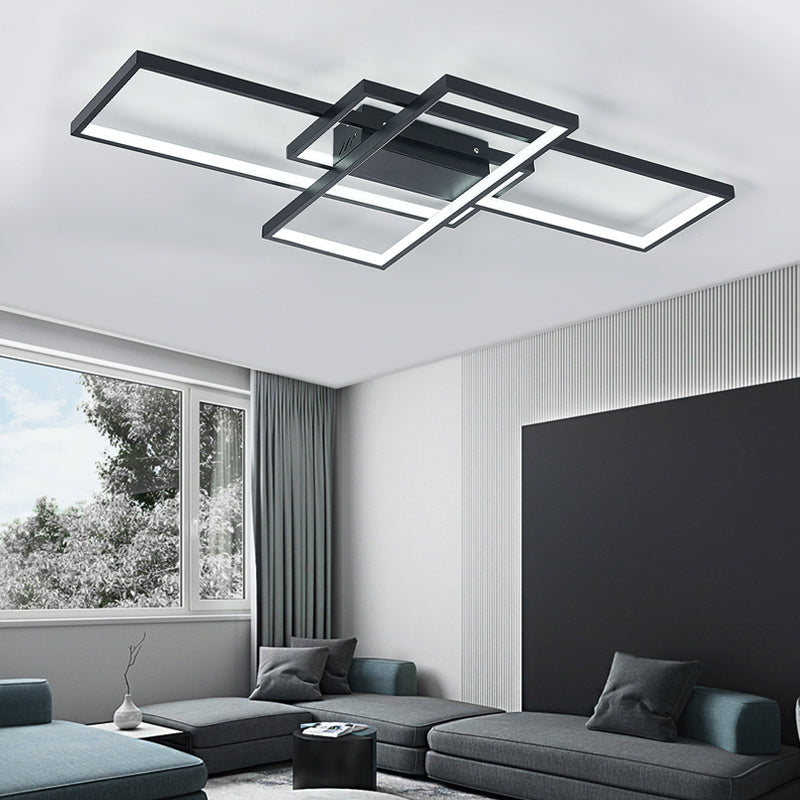 3-Light Rectangle Flush Mount LED Ceiling Light