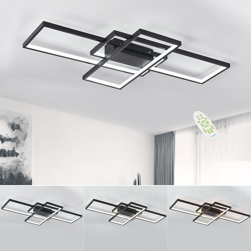 3-Light Rectangle Flush Mount LED Ceiling Light