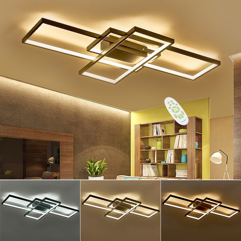 3-Light Rectangle Flush Mount LED Ceiling Light