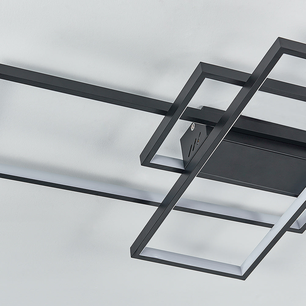 3-Light Rectangle Flush Mount LED Ceiling Light