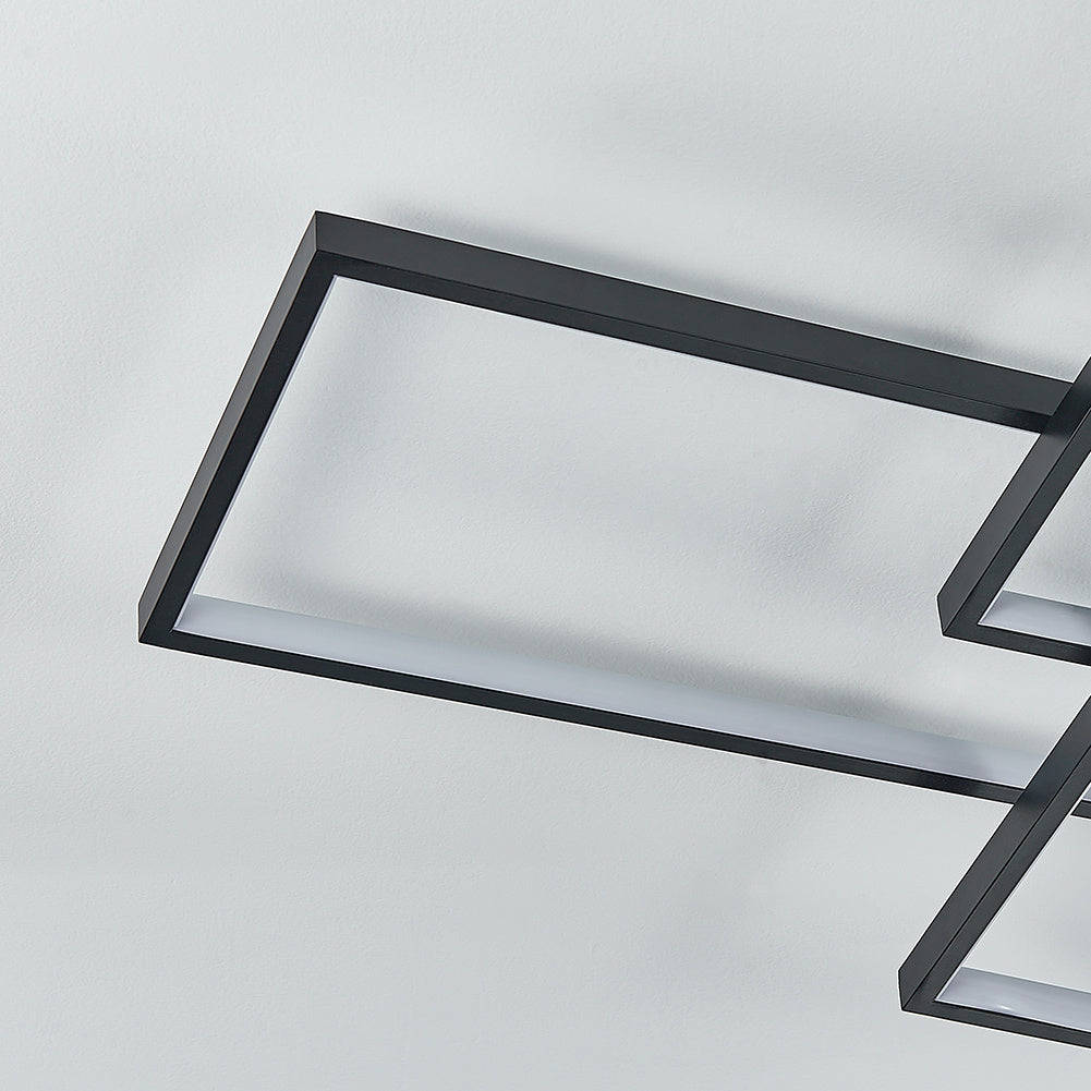 3-Light Rectangle Flush Mount LED Ceiling Light