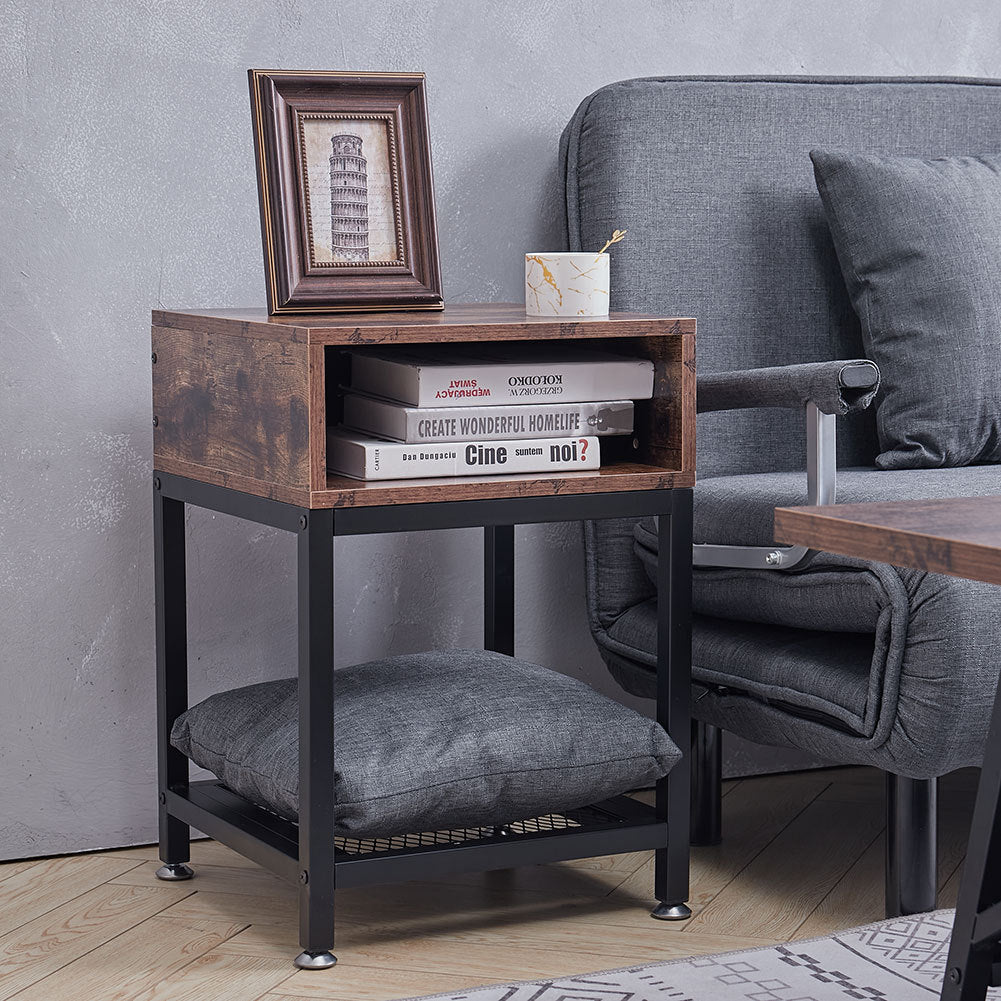 Industrial Bedside Table Nightstand Sofa Side Coffee Table